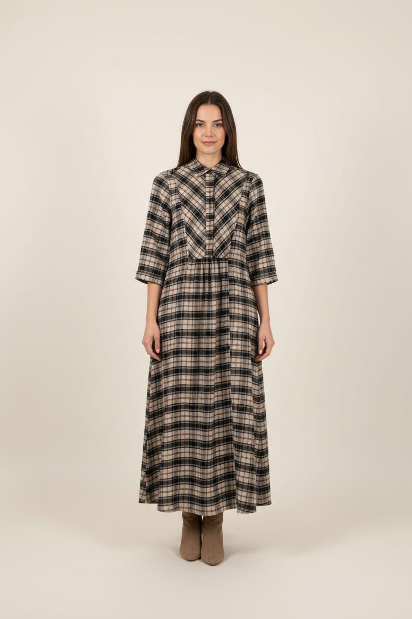 Robe Longue Grise et Noire - Taille XS/34 de la marque Léon & Harper | PARAD92449 - Vendu par Paradigme - Image 1