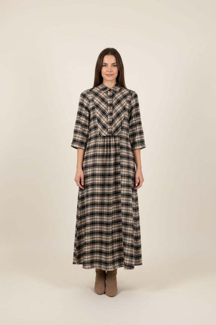 Robe Longue Grise et Noire - Taille XS/34 de la marque Léon & Harper | PARAD92449 - Vendu par Paradigme - Image 1
