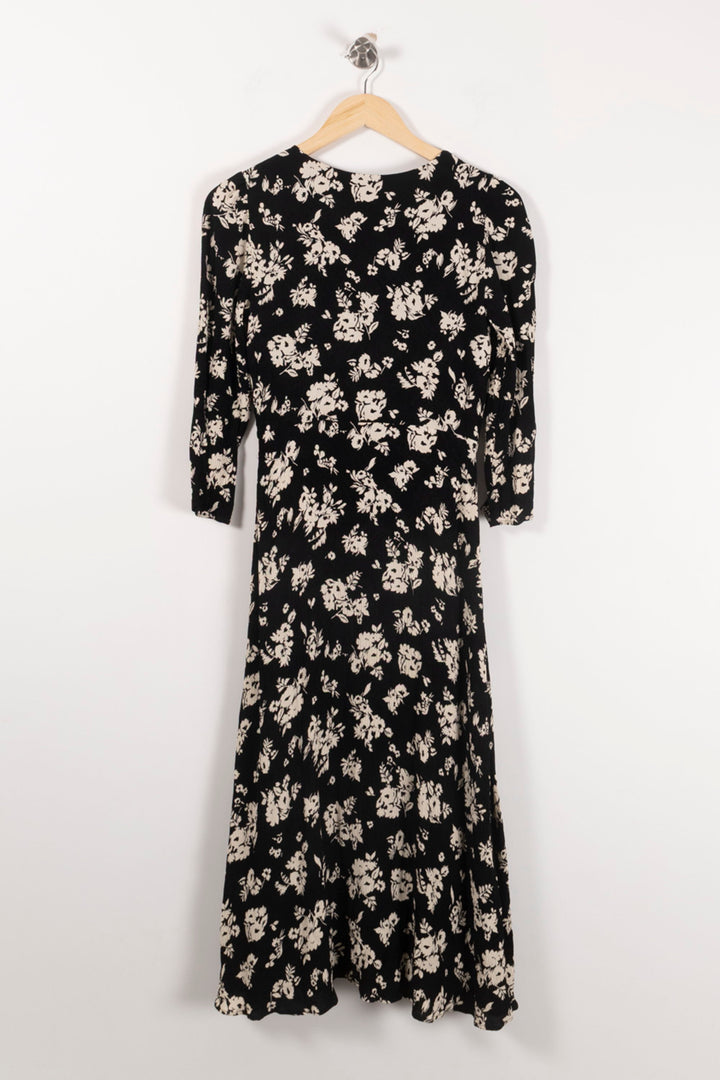 Robe Fleurie Noire et Blanche - Taille XS/34 de la marque Sézane | PARAD92453 - Vendu par Paradigme - Image 4