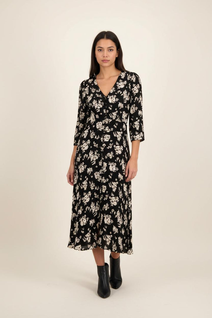 Robe Fleurie Noire et Blanche - Taille XS/34 de la marque Sézane | PARAD92453 - Vendu par Paradigme - Image 1