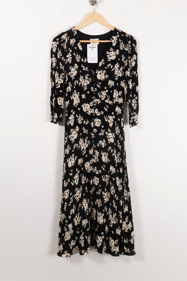 Robe Fleurie Noire et Blanche - Taille XS/34 de la marque Sézane | PARAD92453 - Vendu par Paradigme - Image 2