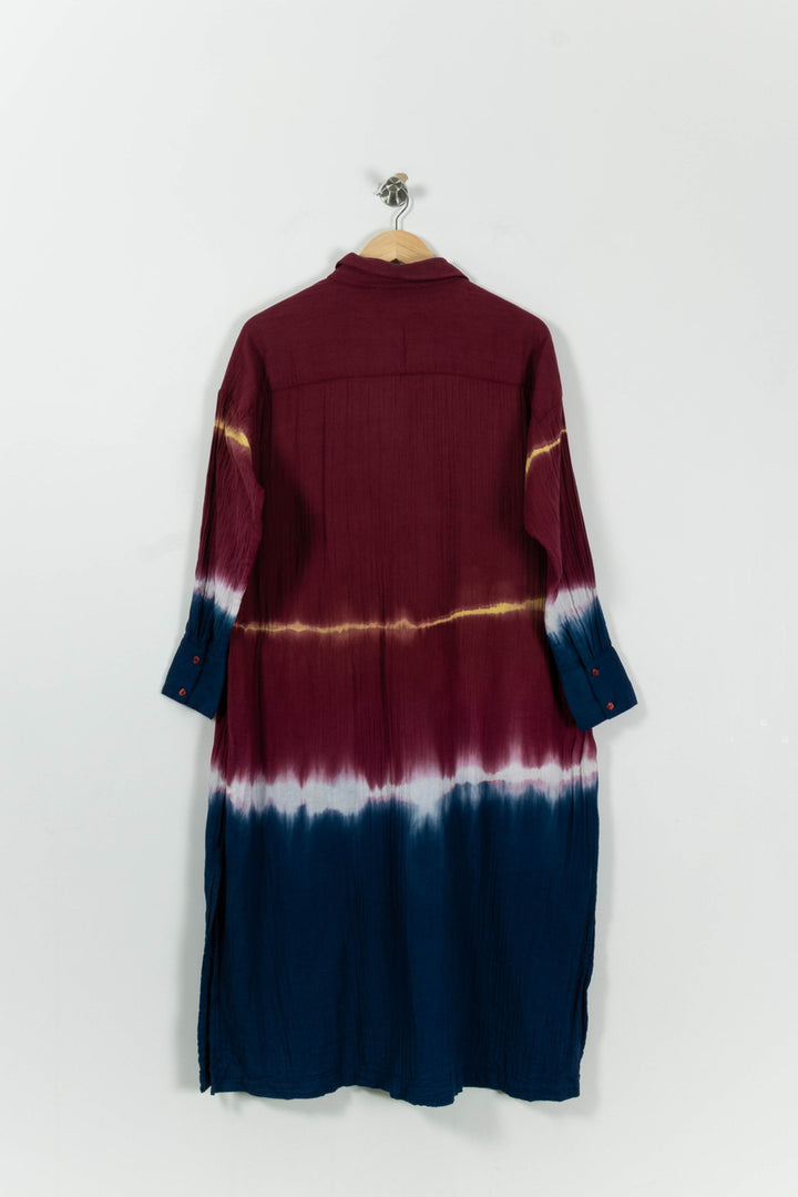 Robe Chemise Bordeaux et Bleu - Taille S/36 de la marque Notshy Cashmere | PARAD92473 - Vendu par Paradigme - Image 4