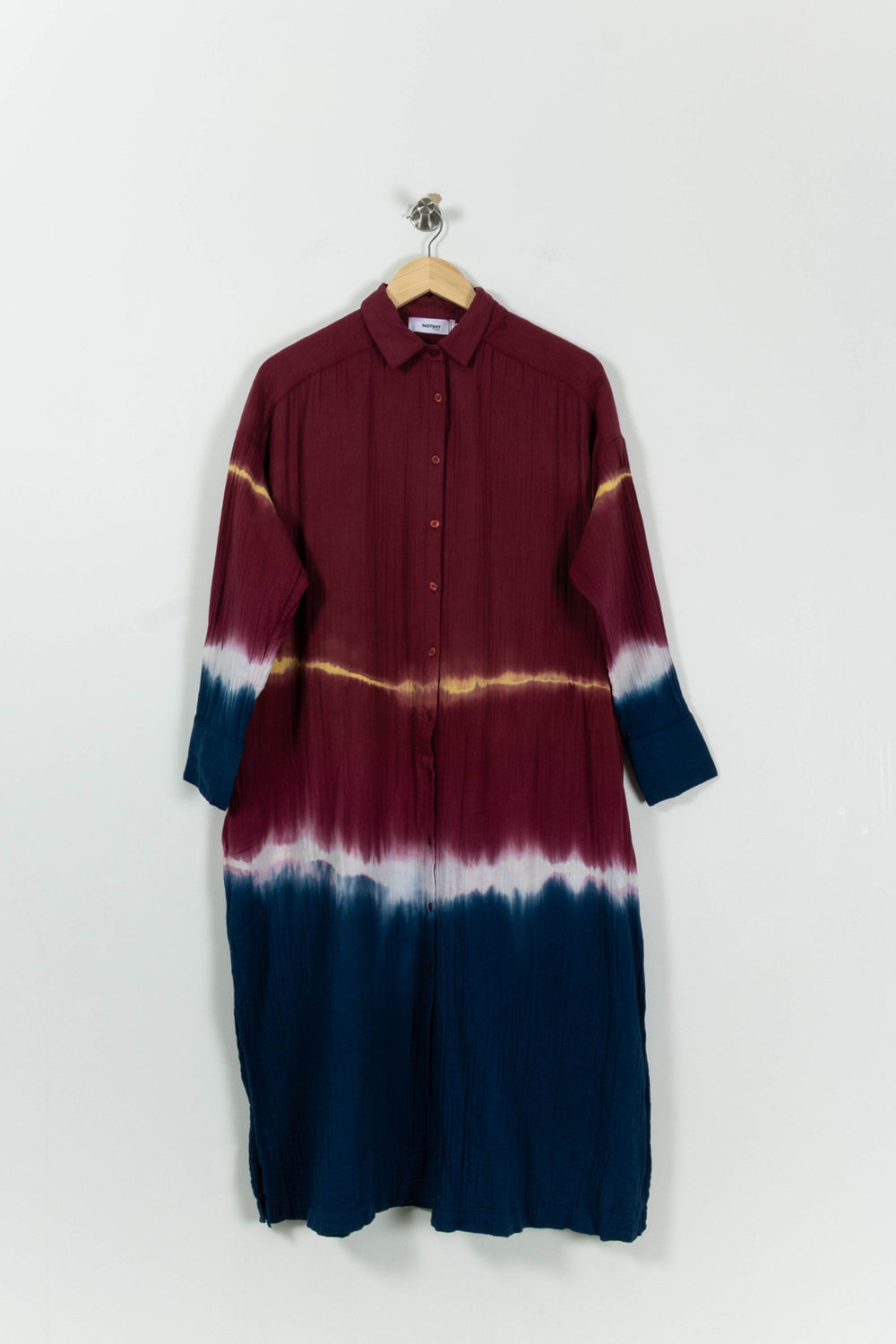 Robe Chemise Bordeaux et Bleu - Taille S/36 de la marque Notshy Cashmere | PARAD92473 - Vendu par Paradigme - Image 2
