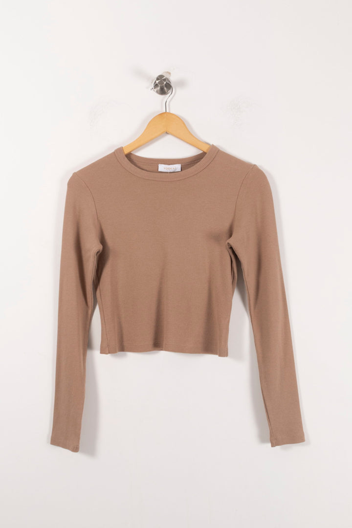 Top Manches Longues Beige - Taille M/38 de la marque Kookai | PARAD92482 - Vendu par Paradigme - Image 2