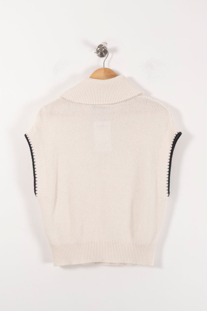 Pull Sans Manches Beige - Taille S/36 de la marque La Fée Maraboutée | PARAD92488 - Vendu par Paradigme - Image 4
