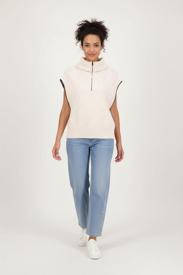 Pull Sans Manches Beige - Taille S/36 de la marque La Fée Maraboutée | PARAD92488 - Vendu par Paradigme - Image 1