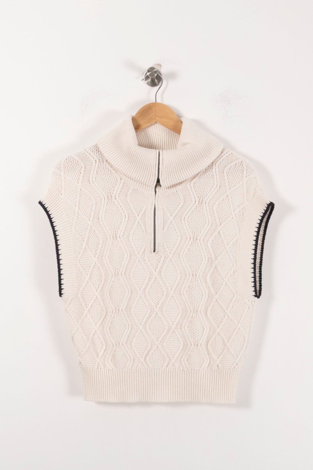 Pull Sans Manches Beige - Taille S/36 de la marque La Fée Maraboutée | PARAD92488 - Vendu par Paradigme - Image 2