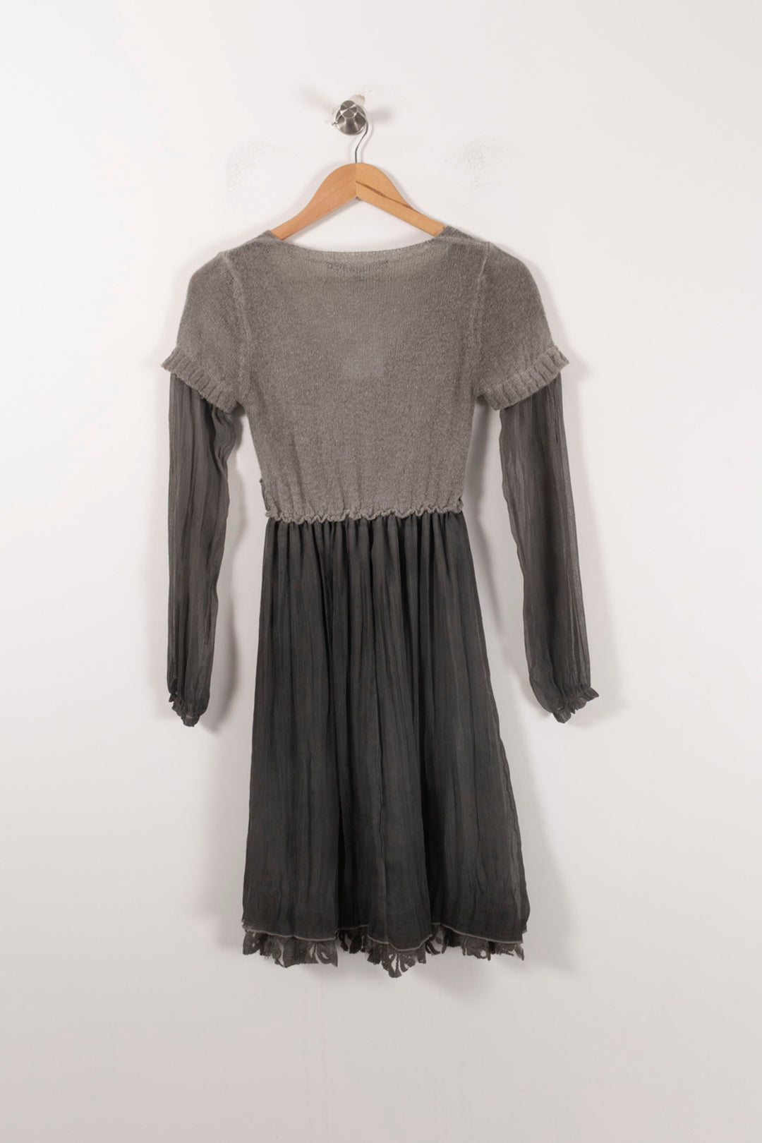 Robe Longue Grise - Taille S/36 de la marque La Fée Maraboutée | PARAD92491 - Vendu par Paradigme - Image 4