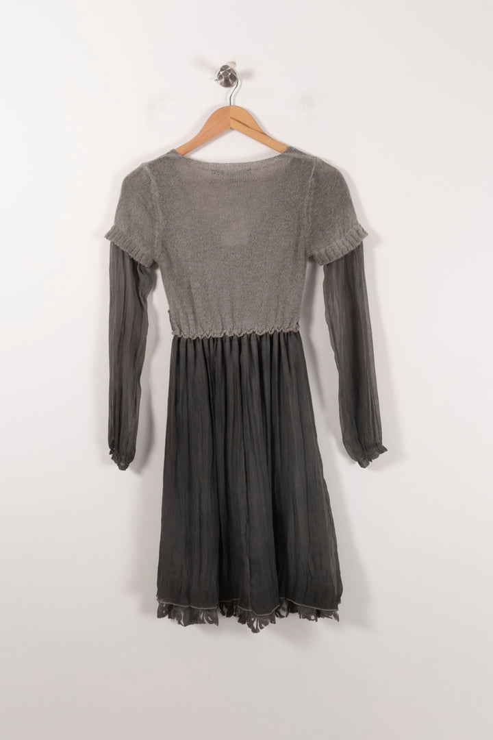Robe Longue Grise - Taille S/36 de la marque La Fée Maraboutée | PARAD92491 - Vendu par Paradigme - Image 4