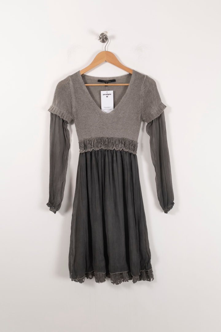 Robe Longue Grise - Taille S/36 de la marque La Fée Maraboutée | PARAD92491 - Vendu par Paradigme - Image 2