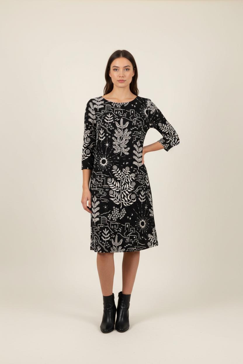 Robe Imprimée Noire et Blanche - Taille XS/34 de la marque Claudie Pierlot | PARAD92494 - Vendu par Paradigme - Image 1