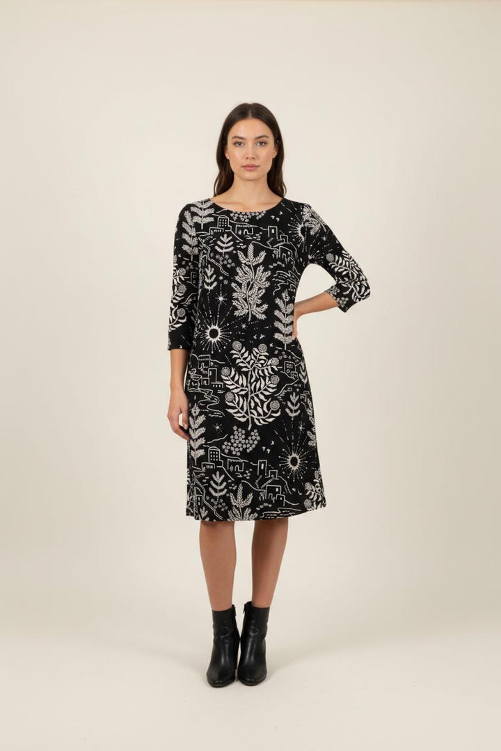 Robe Imprimée Noire et Blanche - Taille XS/34 de la marque Claudie Pierlot | PARAD92494 - Vendu par Paradigme - Image 1