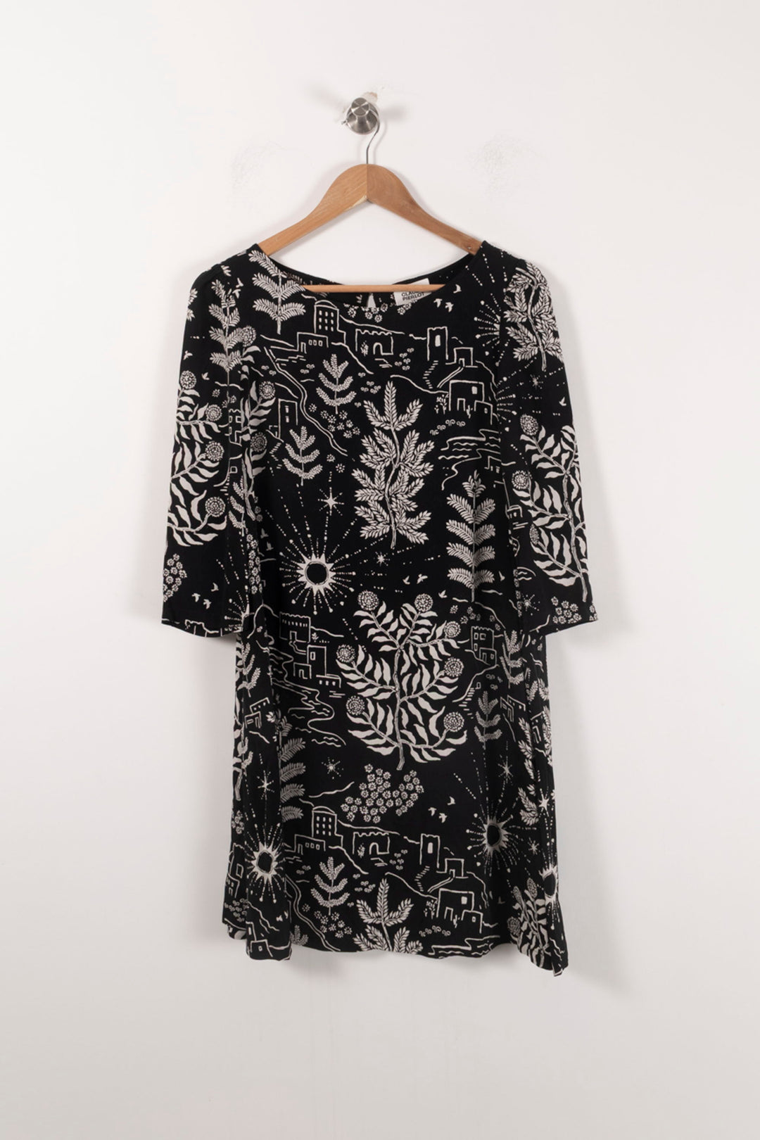Robe Imprimée Noire et Blanche - Taille XS/34 de la marque Claudie Pierlot | PARAD92494 - Vendu par Paradigme - Image 2