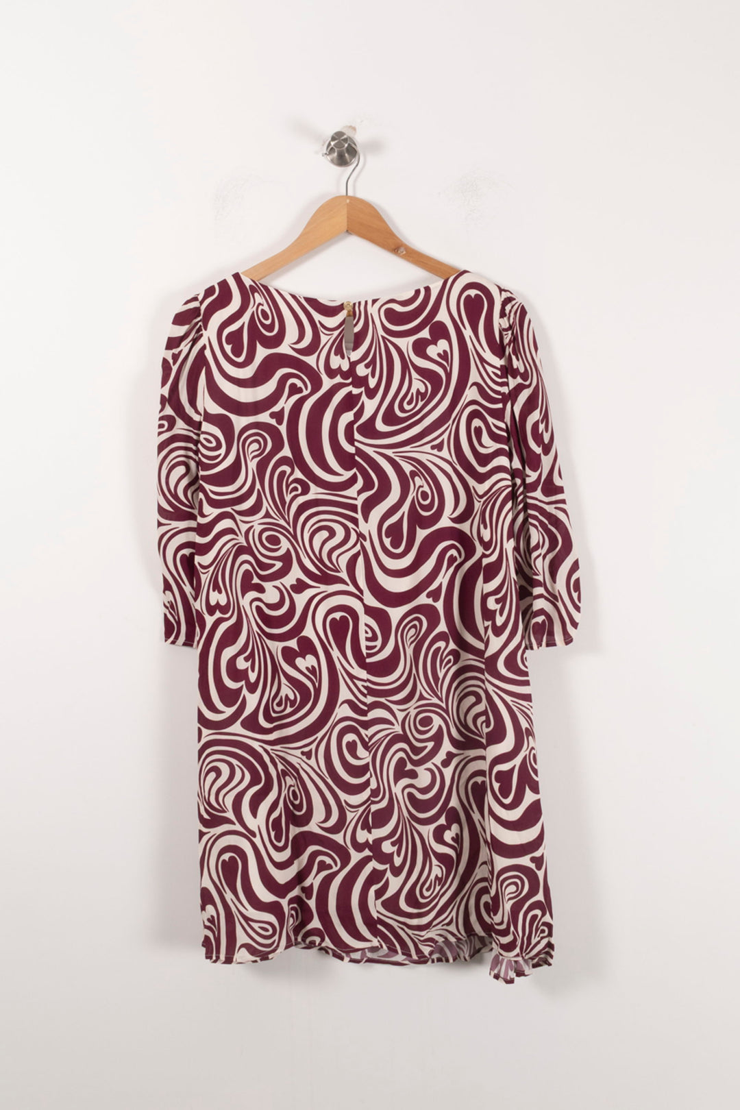 Robe Imprimée Bordeaux et Blanc - Taille XS/34 de la marque Claudie Pierlot | PARAD92495 - Vendu par Paradigme - Image 4