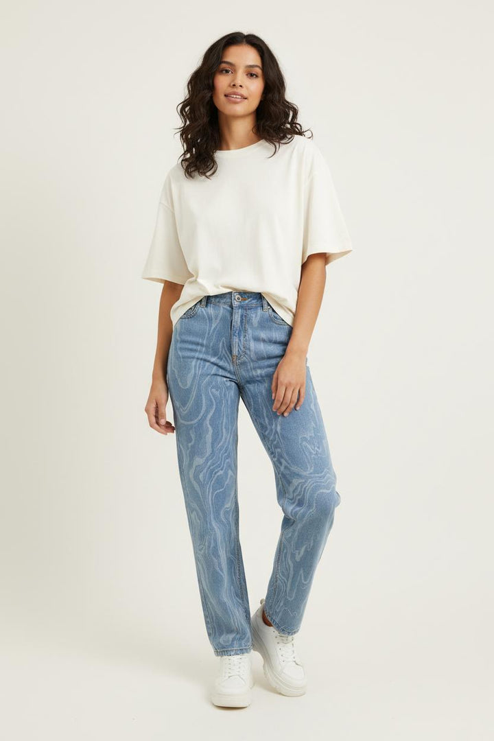 Jean Bleu - Taille S/36 de la marque La Fée Maraboutée | PARAD92503 - Vendu par Paradigme - Image 1