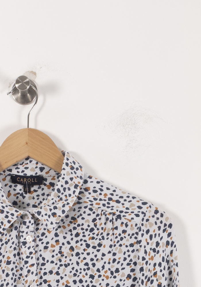 Chemise Blanche et Bleue - Taille XS/34 de la marque Caroll | PARAD92506 - Vendu par Paradigme - Image 3