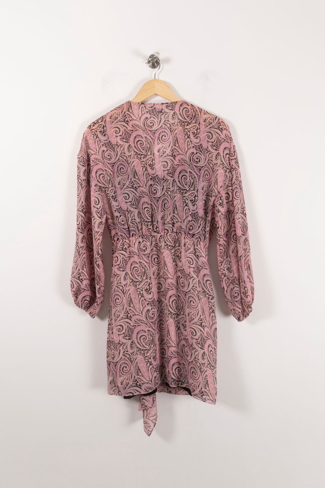 Robe Cache-Cœur Rose et Noir - Taille M/38 de la marque Maje | PARAD92511 - Vendu par Paradigme - Image 4