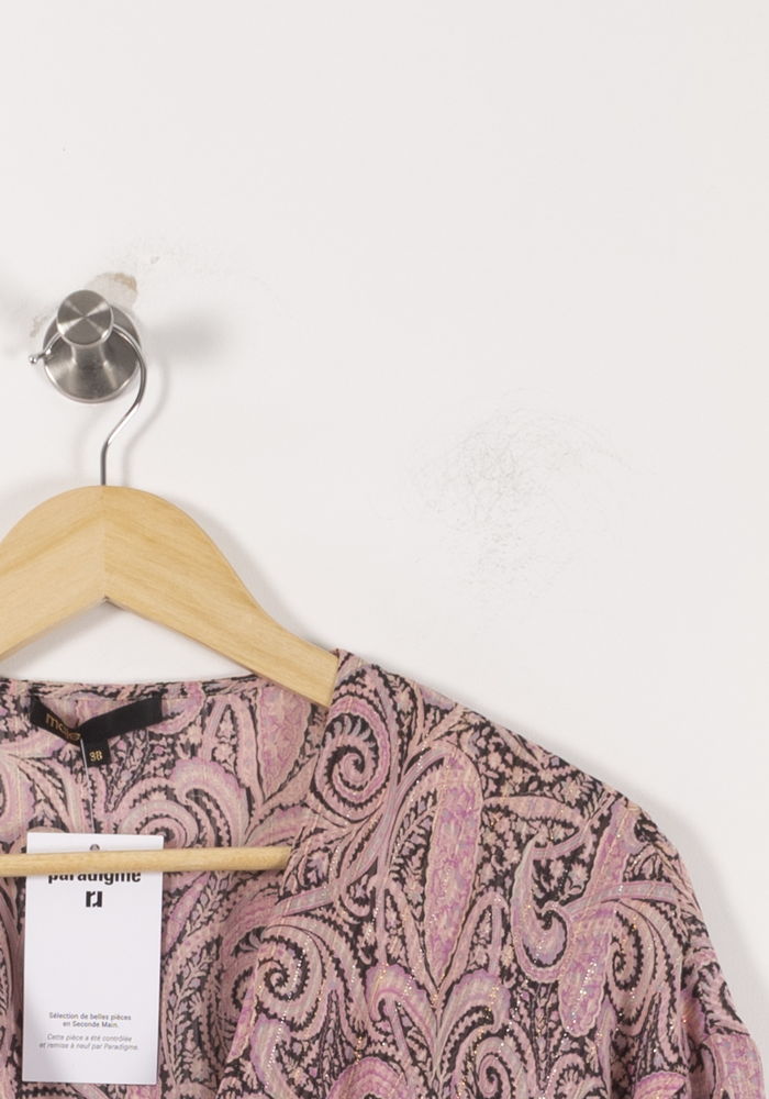 Robe Cache-Cœur Rose et Noir - Taille M/38 de la marque Maje | PARAD92511 - Vendu par Paradigme - Image 3