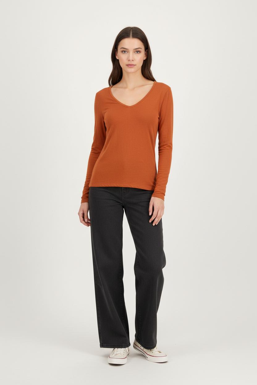 T-shirt Manches Longues Orange - Taille M/38 de la marque Ekyog | PARAD92524 - Vendu par Paradigme - Image 1