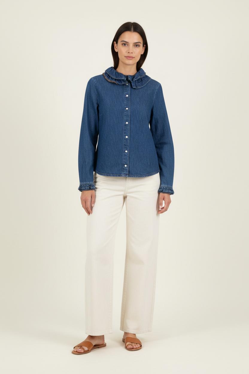Chemise en Jean Bleue - Taille S/36 de la marque Balzac Paris | PARAD92530 - Vendu par Paradigme - Image 1