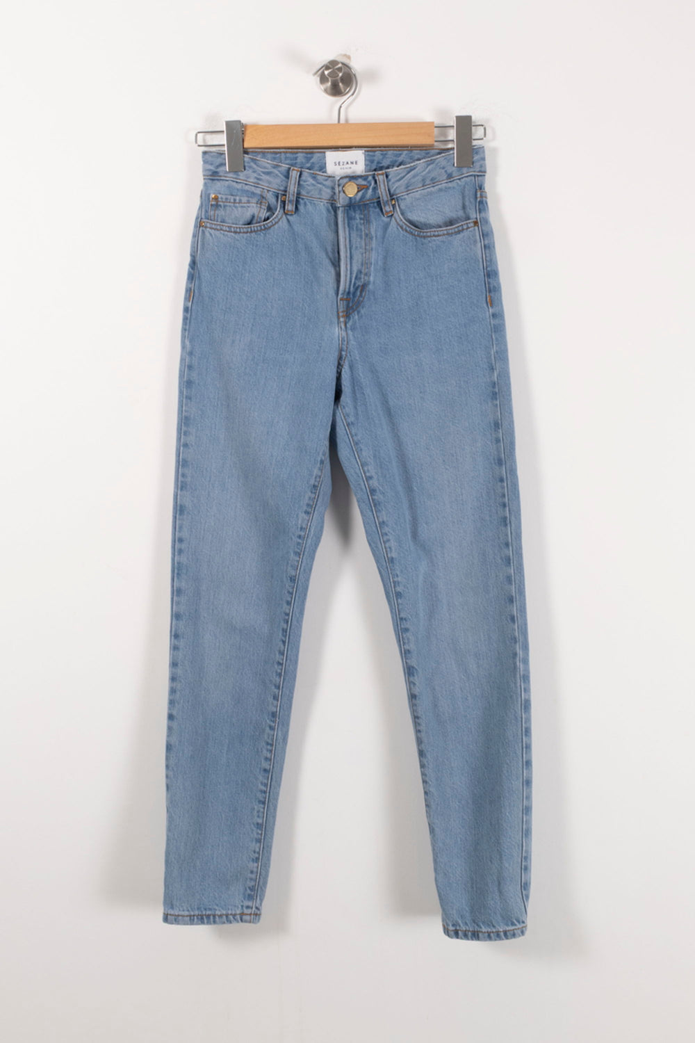 Jean Droit Bleu - Taille S/36 de la marque Sézane | PARAD92533 - Vendu par Paradigme - Image 2
