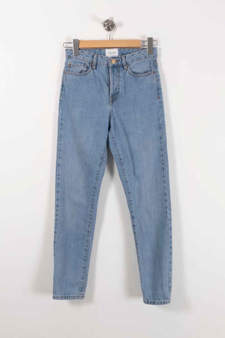 Jean Droit Bleu - Taille S/36 de la marque Sézane | PARAD92533 - Vendu par Paradigme - Image 2