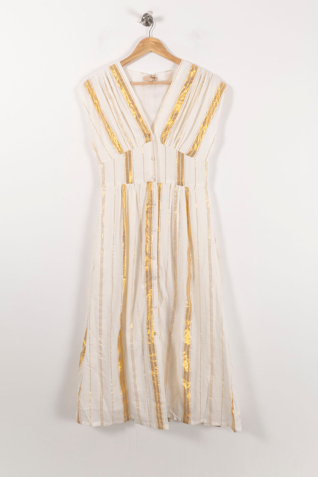 Robe Longue Blanche et Dorée - Taille XS/34 de la marque Louise Misha | PARAD92536 - Vendu par Paradigme - Image 2
