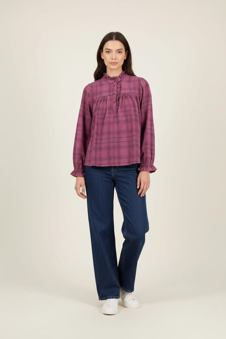 Blouse Violette à Carreaux - Taille XS/34 de la marque ba&sh | PARAD92544 - Vendu par Paradigme - Image 1