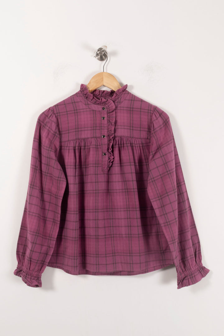 Blouse Violette à Carreaux - Taille XS/34 de la marque ba&sh | PARAD92544 - Vendu par Paradigme - Image 2