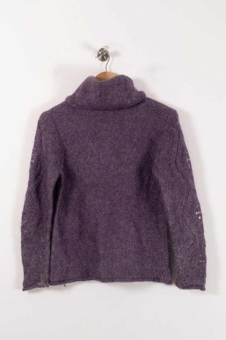 Pull Col Roulé Violet - Taille S/36 de la marque Maison 123 | PARAD92545 - Vendu par Paradigme - Image 4
