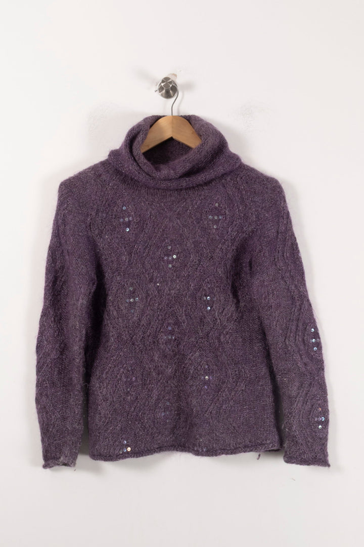 Pull Col Roulé Violet - Taille S/36 de la marque Maison 123 | PARAD92545 - Vendu par Paradigme - Image 2