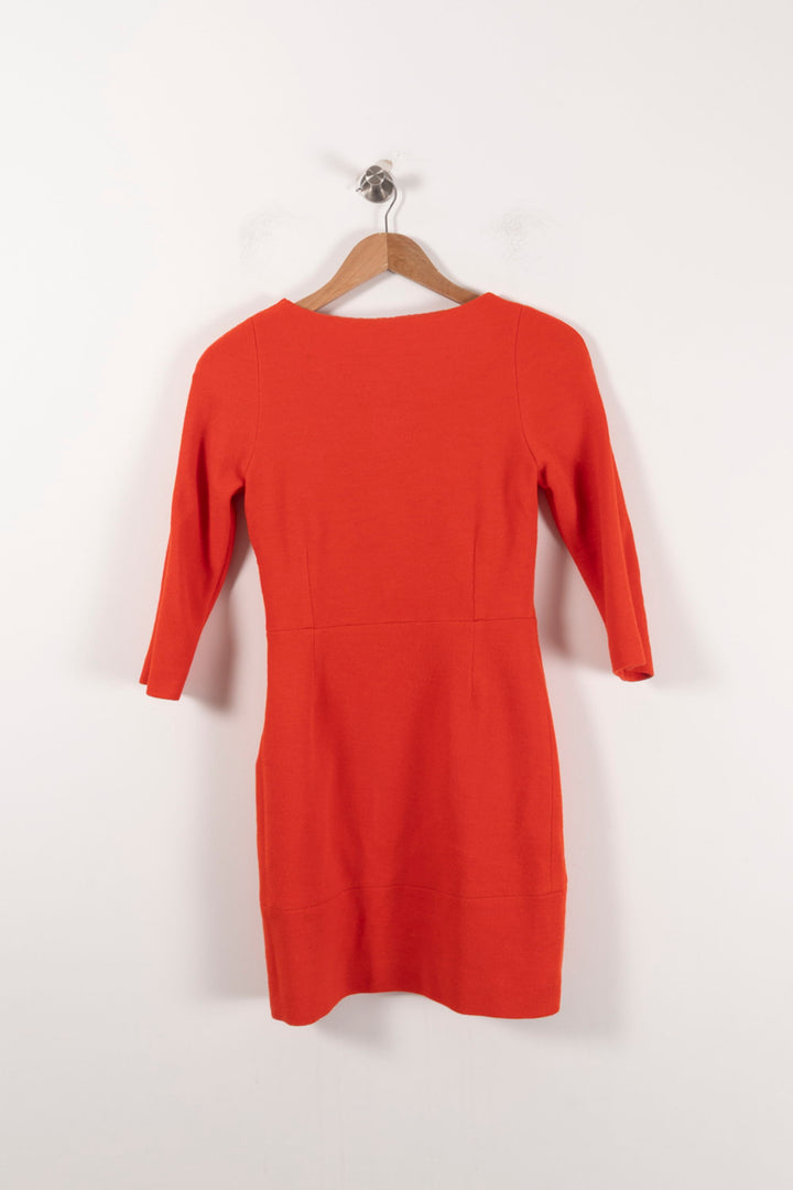 Robe Droite Rouge - Taille M/38 de la marque Sandro | PARAD92547 - Vendu par Paradigme - Image 4