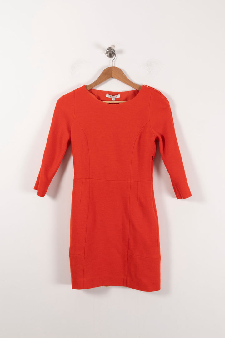 Robe Droite Rouge - Taille M/38 de la marque Sandro | PARAD92547 - Vendu par Paradigme - Image 2