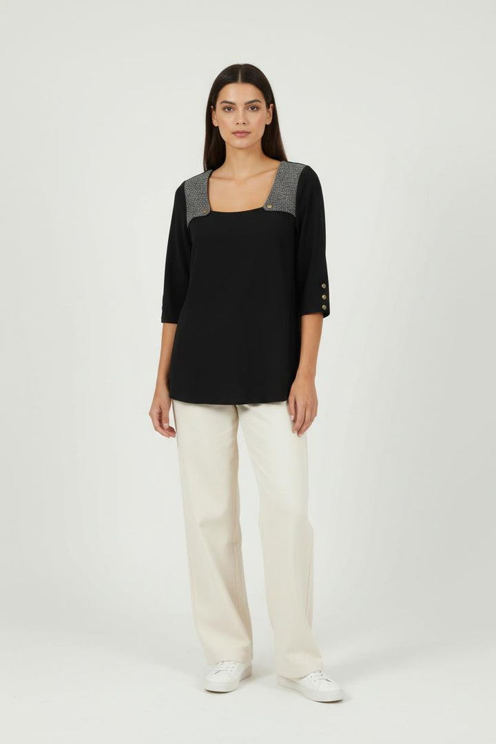 Blouse Noire et Grise - Taille S/36 de la marque Sézane | PARAD92580 - Vendu par Paradigme - Image 1