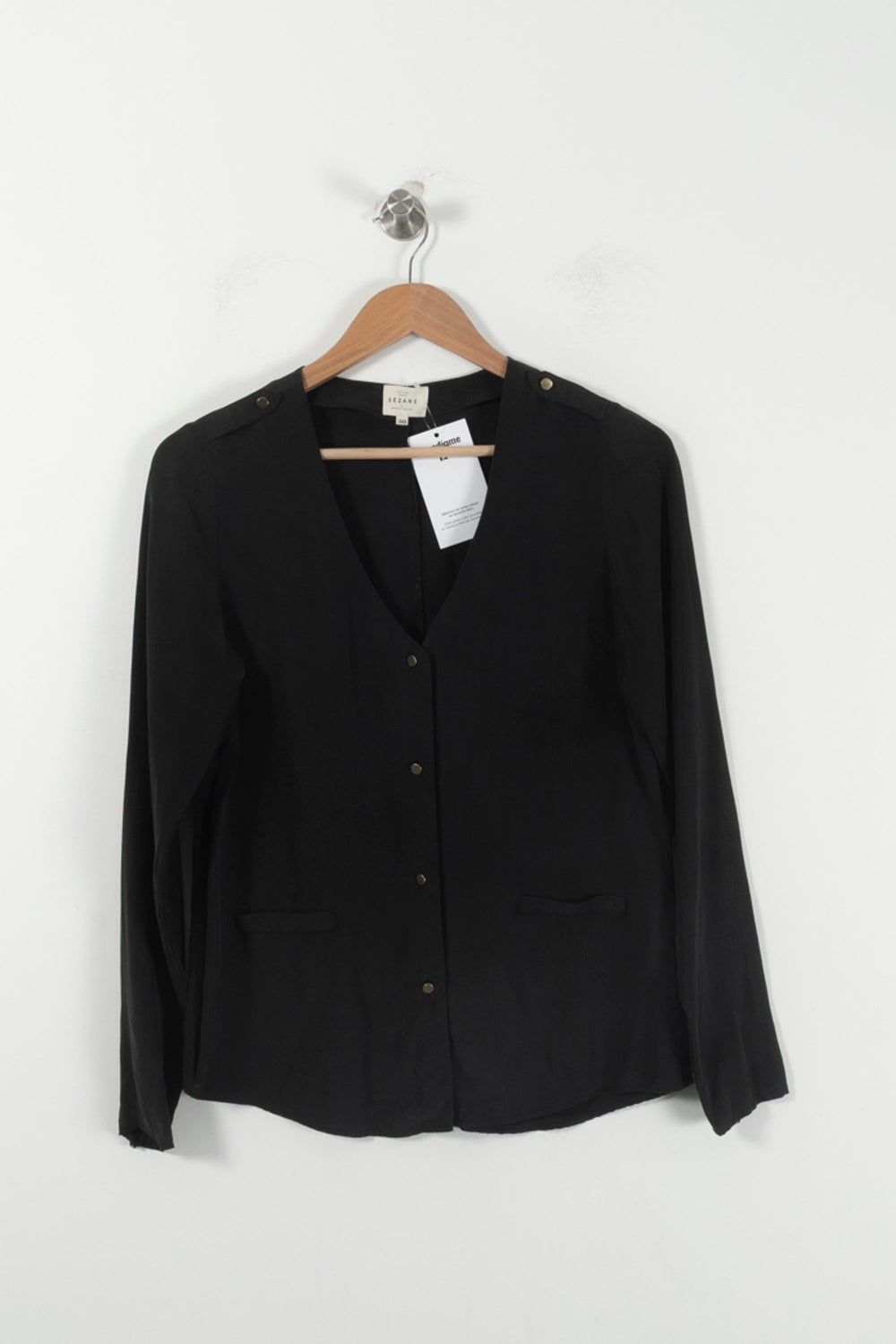 Blouse Noire - Taille M/38 de la marque Sézane | PARAD92581 - Vendu par Paradigme - Image 2