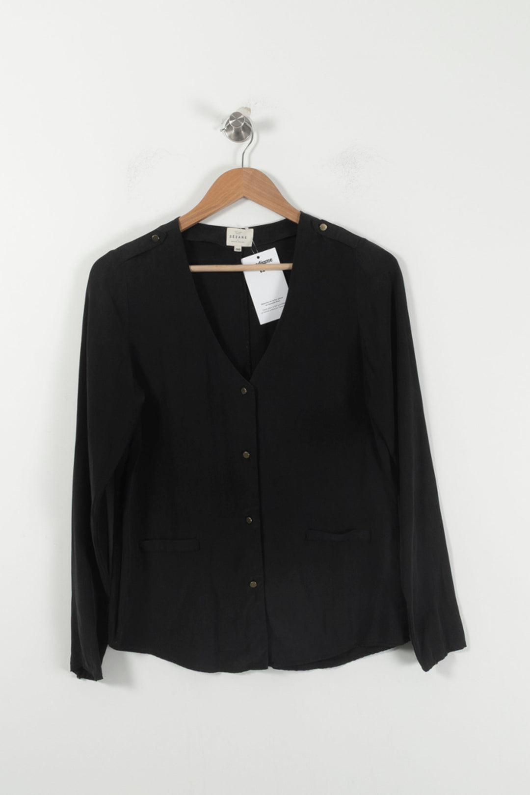 Blouse Noire - Taille M/38 de la marque Sézane | PARAD92581 - Vendu par Paradigme - Image 2