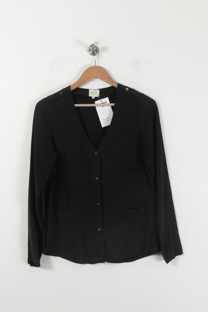 Blouse Noire - Taille M/38 de la marque Sézane | PARAD92581 - Vendu par Paradigme - Image 2