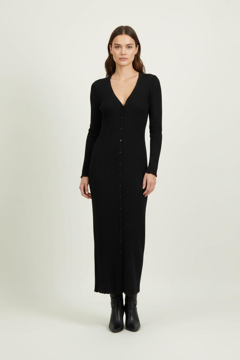 Robe Longue Noire - Taille S/36 de la marque Sézane | PARAD92585 - Vendu par Paradigme - Image 1