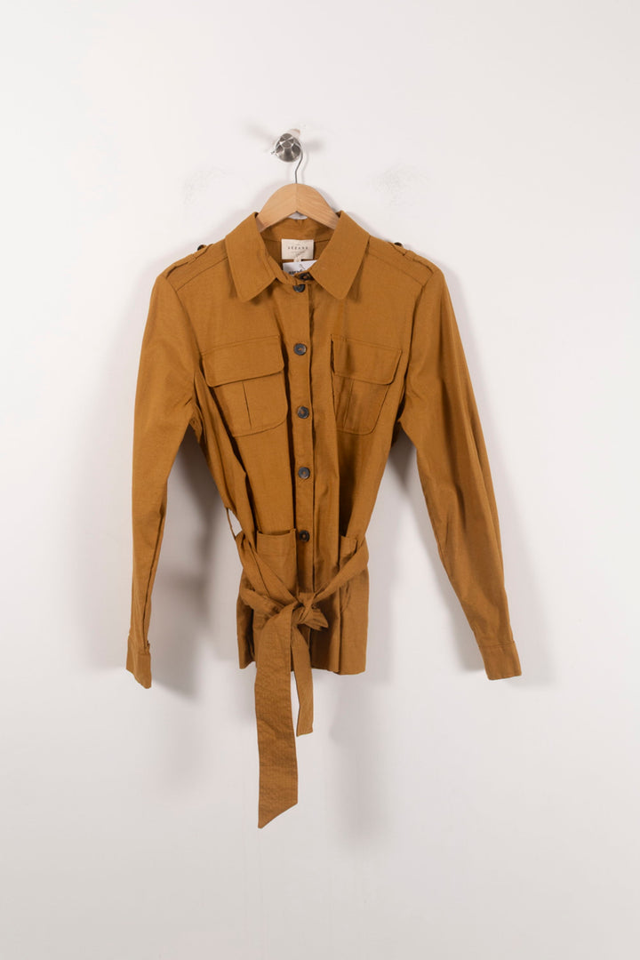 Veste Ceinturée Marron - Taille S/36 de la marque Sézane | PARAD92587 - Vendu par Paradigme - Image 2
