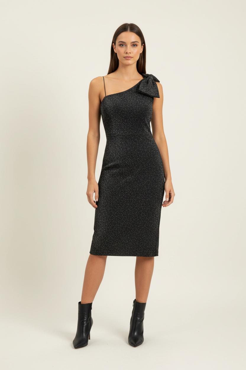 Robe Asymétrique Noire - Taille S/36 de la marque Tara Jarmon | PARAD92615 - Vendu par Paradigme - Image 1
