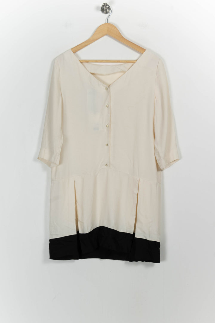 Robe Courte Blanche et Noire - Taille L/40 de la marque Tara Jarmon | PARAD92621 - Vendu par Paradigme - Image 4