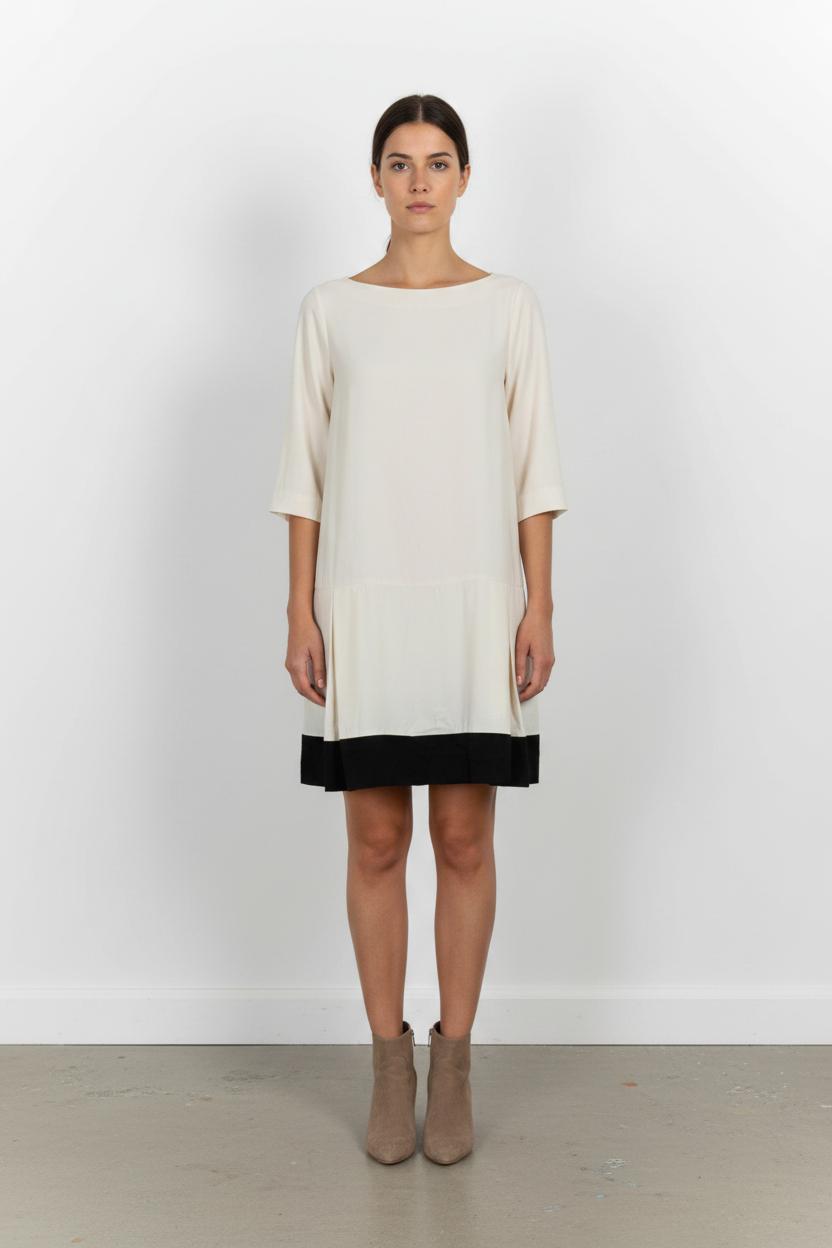 Robe Courte Blanche et Noire - Taille L/40 de la marque Tara Jarmon | PARAD92621 - Vendu par Paradigme - Image 1