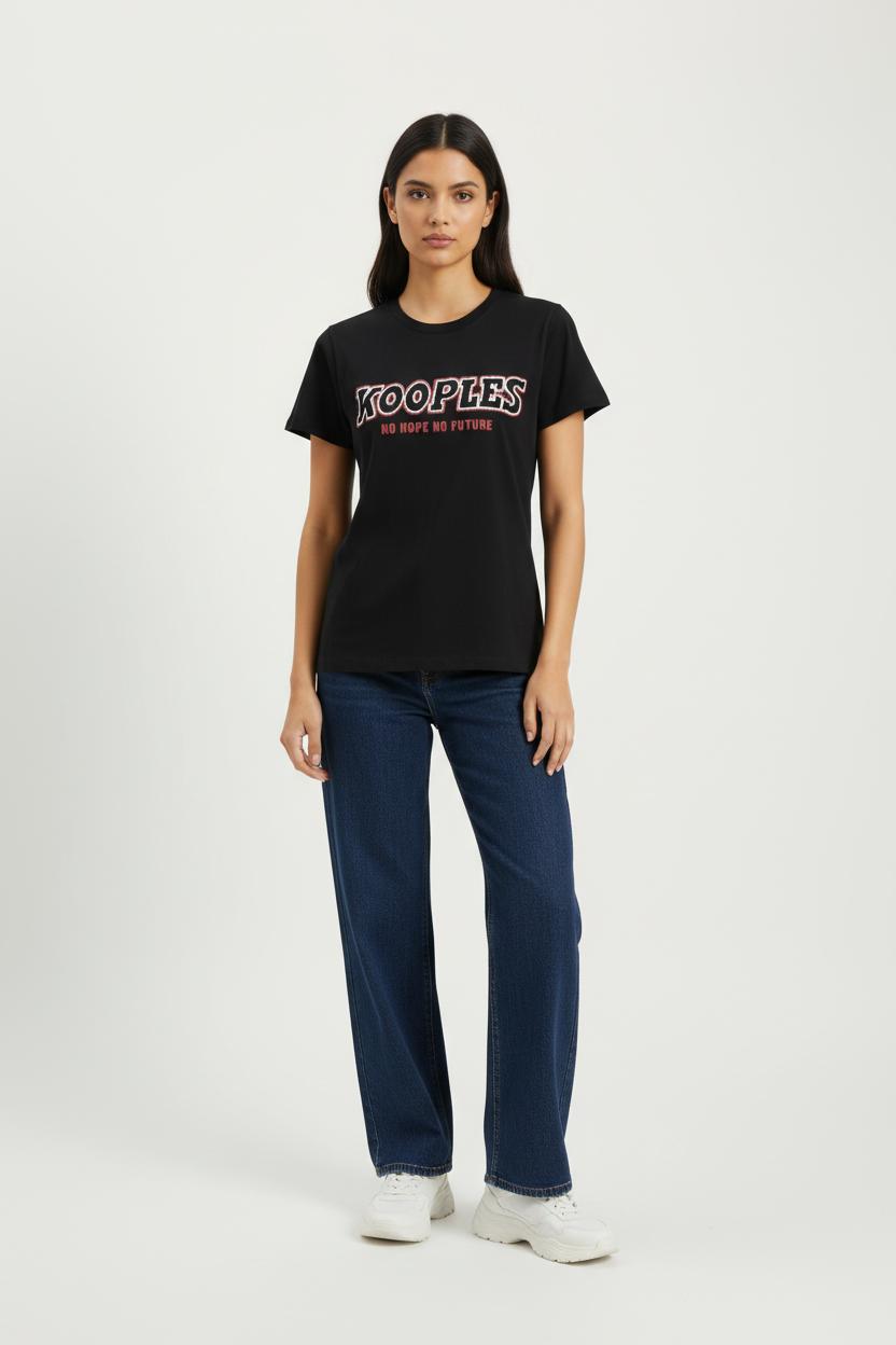 Tee-shirt Noir - Taille S/36 de la marque The Kooples | PARAD92623 - Vendu par Paradigme - Image 1