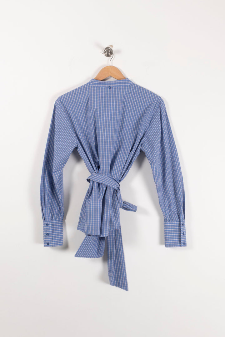 Chemise Bleue à Carreaux - Taille S/36 de la marque Maison 123 | PARAD92634 - Vendu par Paradigme - Image 4