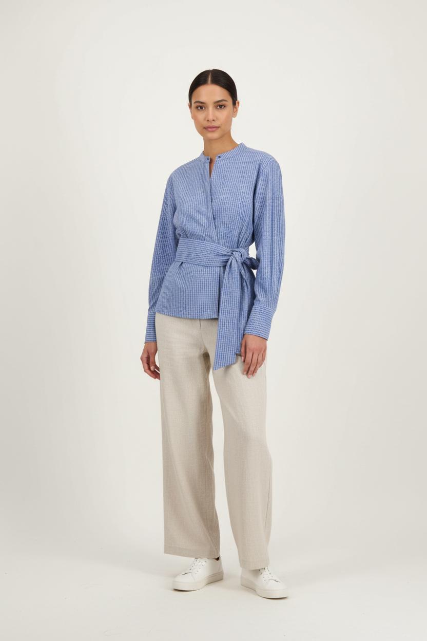 Chemise Bleue à Carreaux - Taille S/36 de la marque Maison 123 | PARAD92634 - Vendu par Paradigme - Image 1