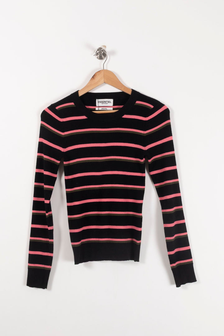 Pull Noir et Rose - Taille M/38 de la marque Essentiel Antwerp | PARAD92643 - Vendu par Paradigme - Image 2