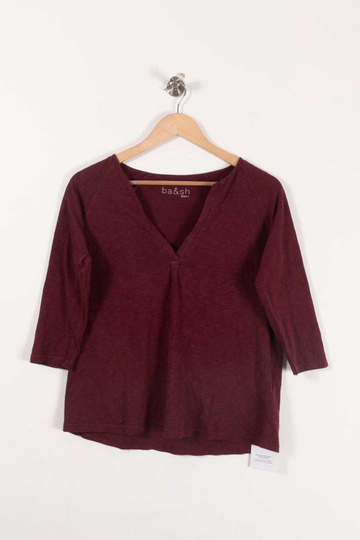 Tunique Bordeaux - Taille XS/34 de la marque ba&sh | PARAD92656 - Vendu par Paradigme - Image 2