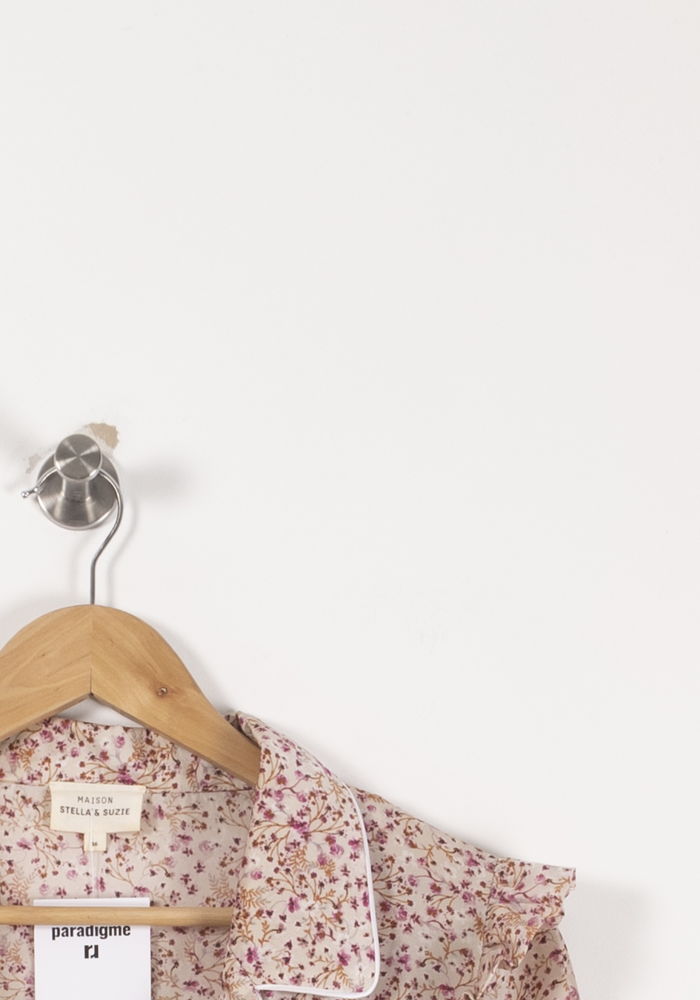Chemise Fleurie Beige et Rose - Taille S/36 de la marque Maison Stella & Suzie | PARAD92670 - Vendu par Paradigme - Image 3