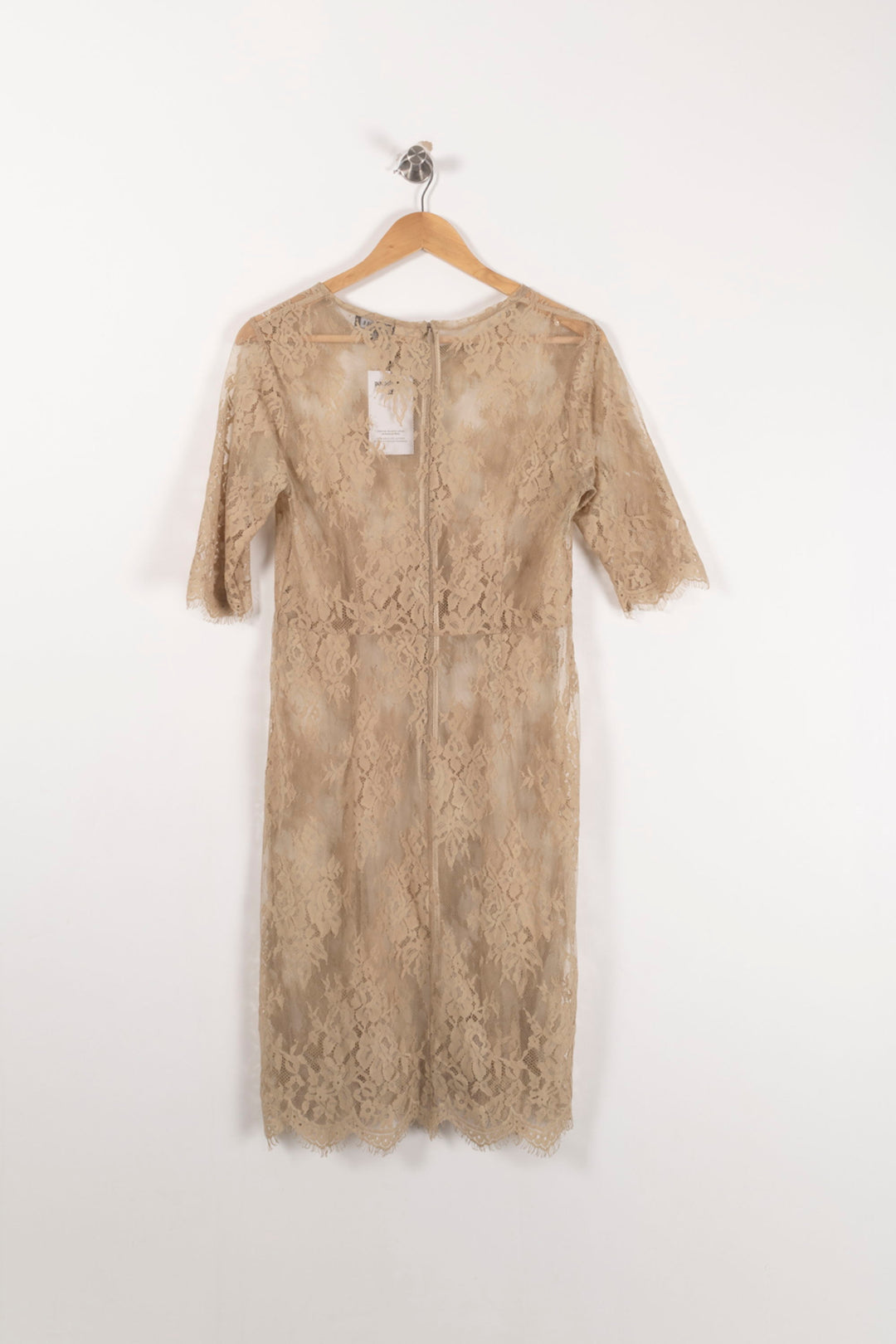 Robe en Dentelle Beige - Taille L/40 de la marque Caroll | PARAD92671 - Vendu par Paradigme - Image 4