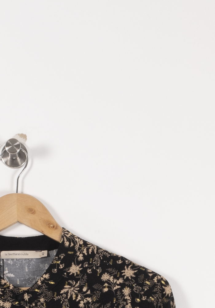 Robe Noire et Beige - Taille L/40 de la marque La Fée Maraboutée | PARAD92678 - Vendu par Paradigme - Image 3